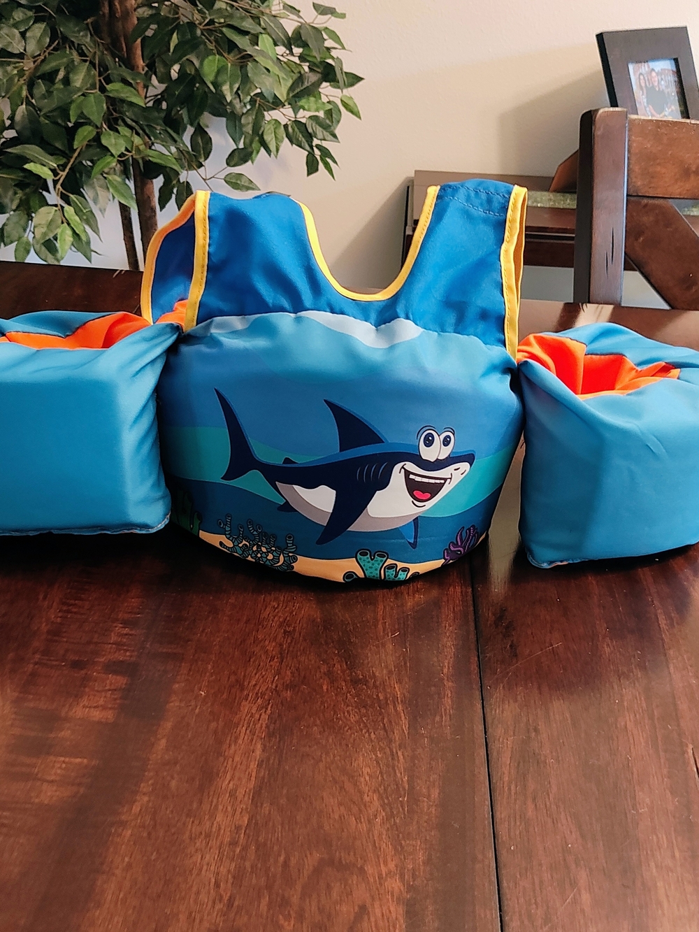 Blue Shark Kids Swim Bib with Arm Floaties